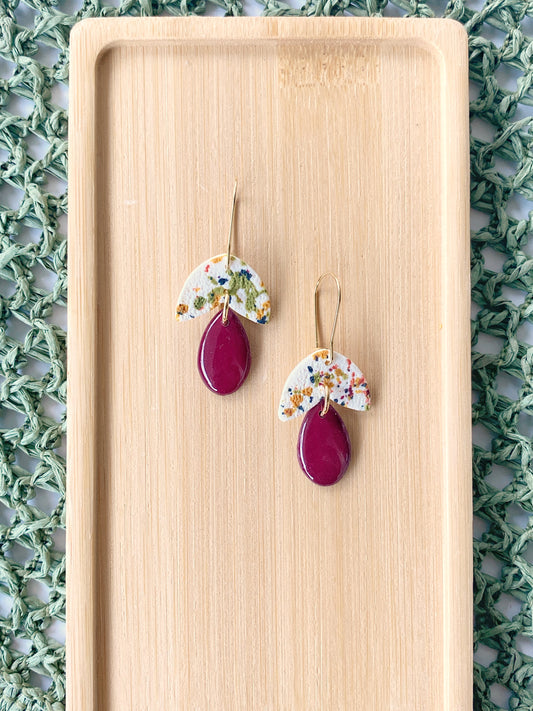 Detalle de pendientes con lágrima brillante diseño Confetti Otoño