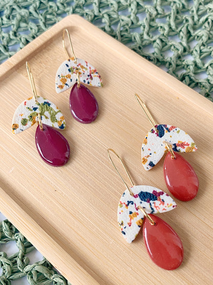  Detalle de acabado en resina en pendientes Confetti Otoño