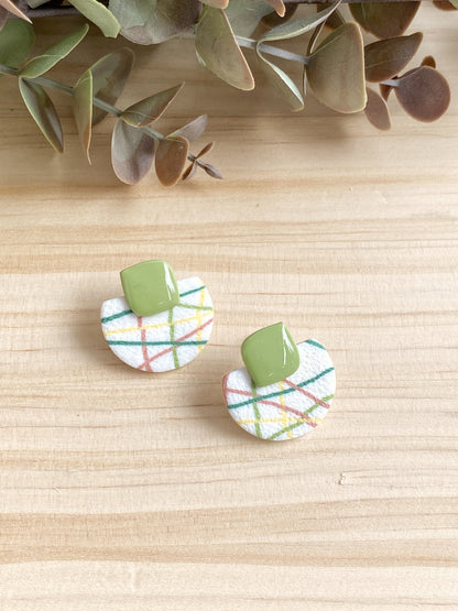 Pendientes artesanales de arcilla polimérica Crossroads Primavera